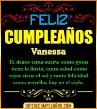 GIF Frases de Cumpleaños Vanessa